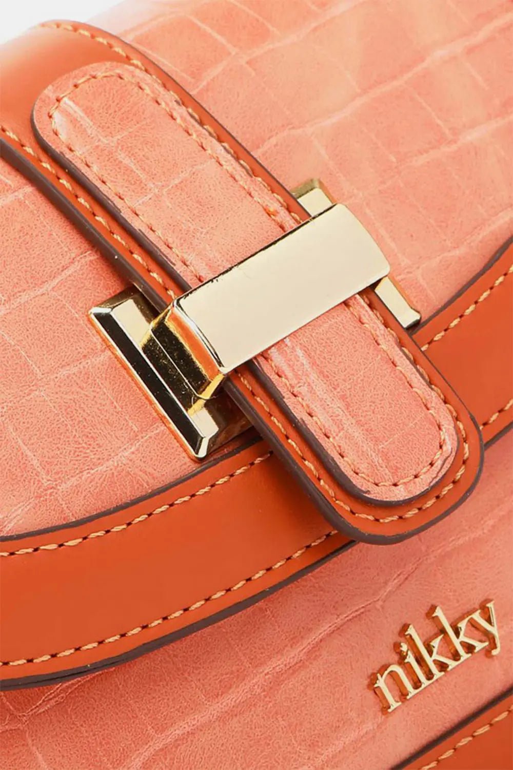 Nicole Lee USA Croc Embossed Crossbody Bag - Celeste    