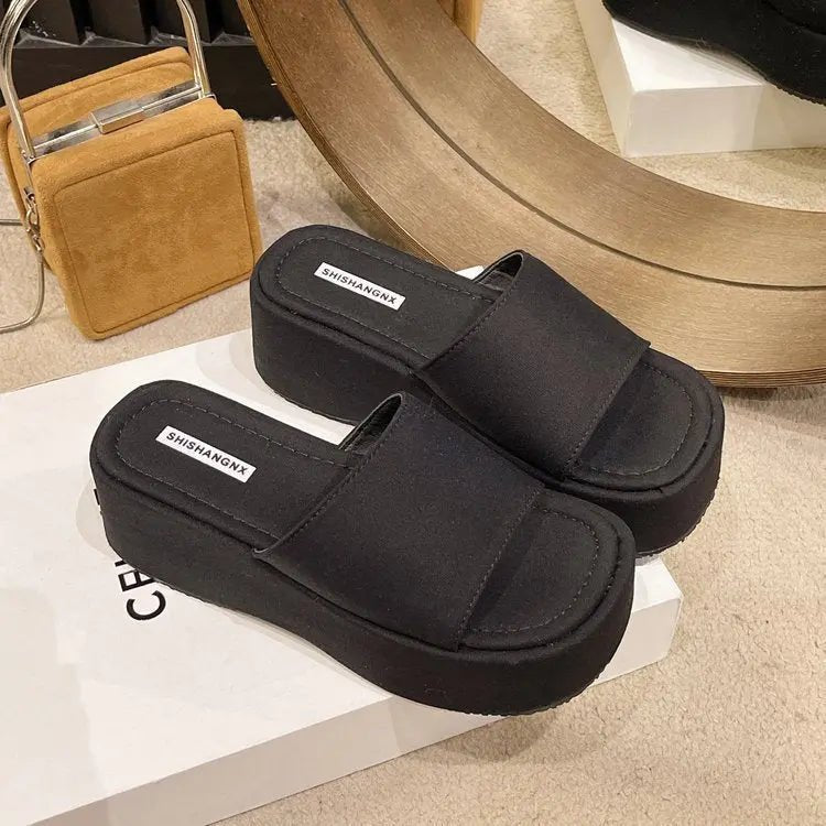 Open Front Platform Sandals - Celeste    