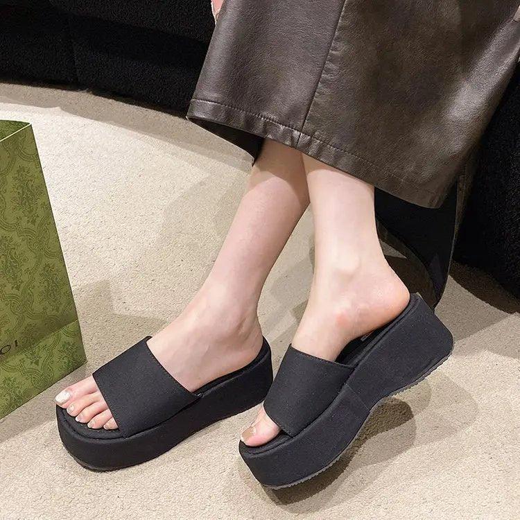 Open Front Platform Sandals - Celeste    