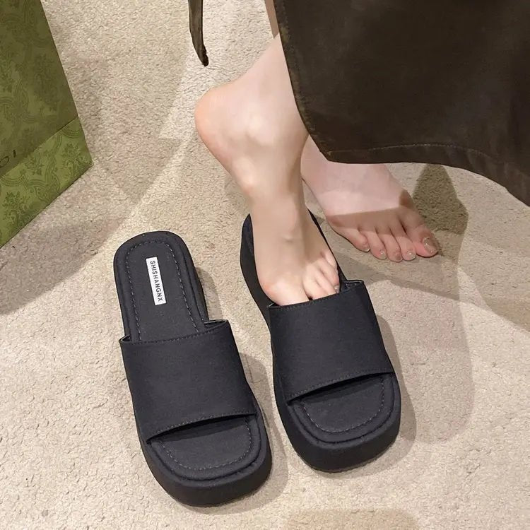 Open Front Platform Sandals - Celeste    