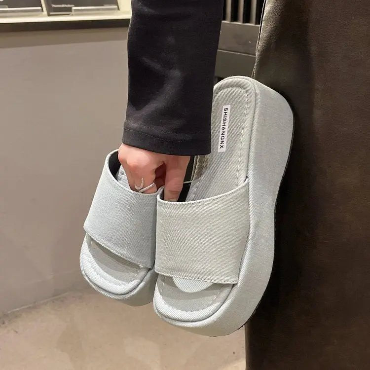 Open Front Platform Sandals - Celeste    