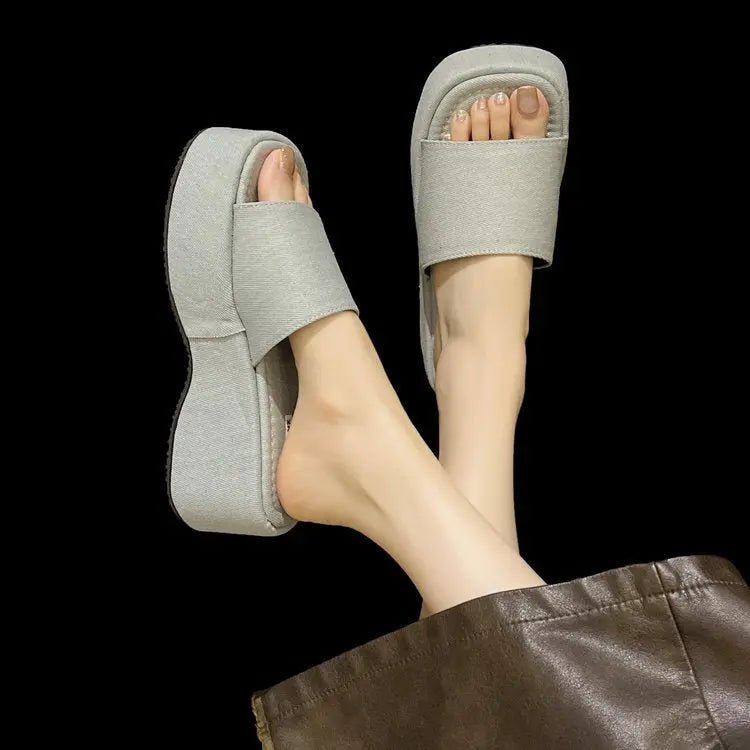 Open Front Platform Sandals - Celeste    