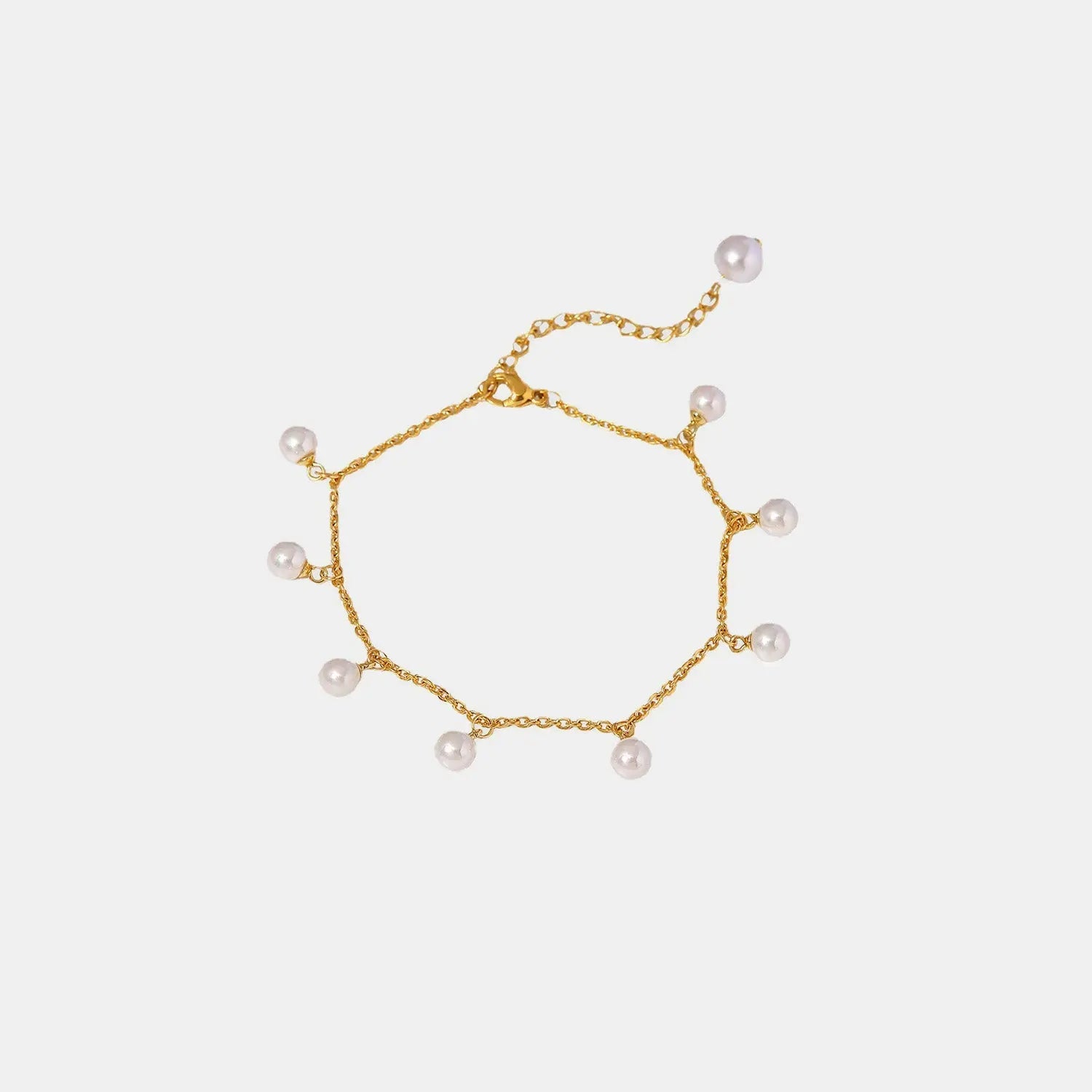 Pearl 18K Gold-Plated Charm Anklet - Celeste    