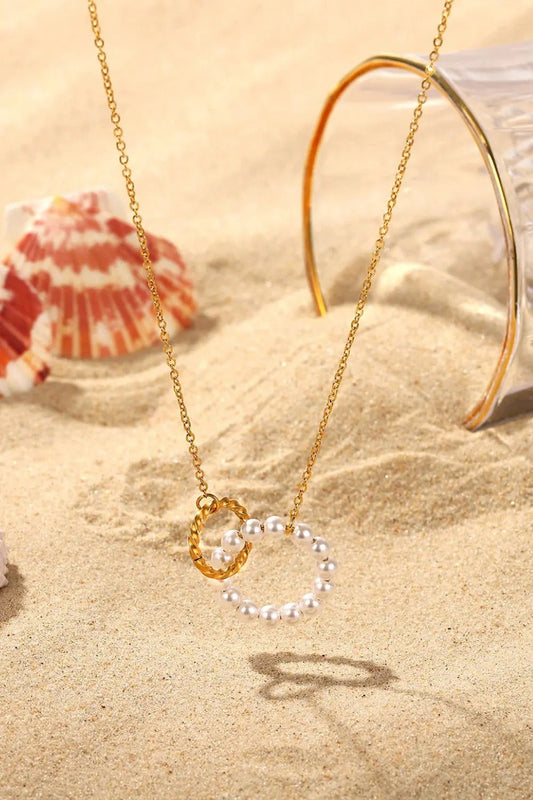 Pearl Hoop Link Pendant Necklace - Celeste    