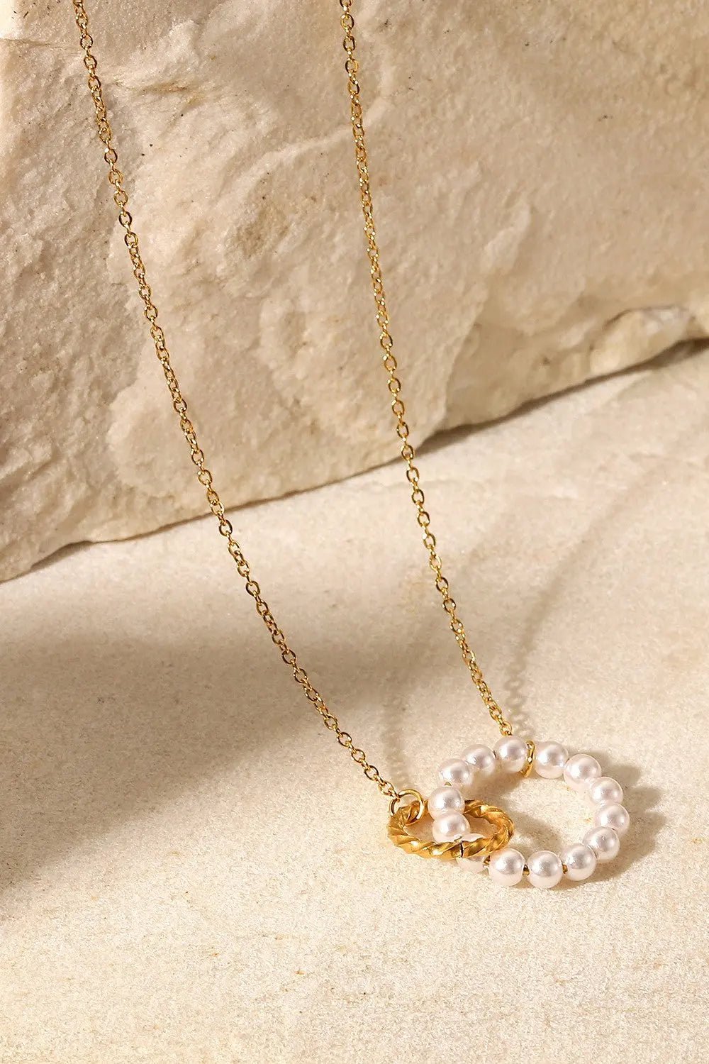 Pearl Hoop Link Pendant Necklace - Celeste    