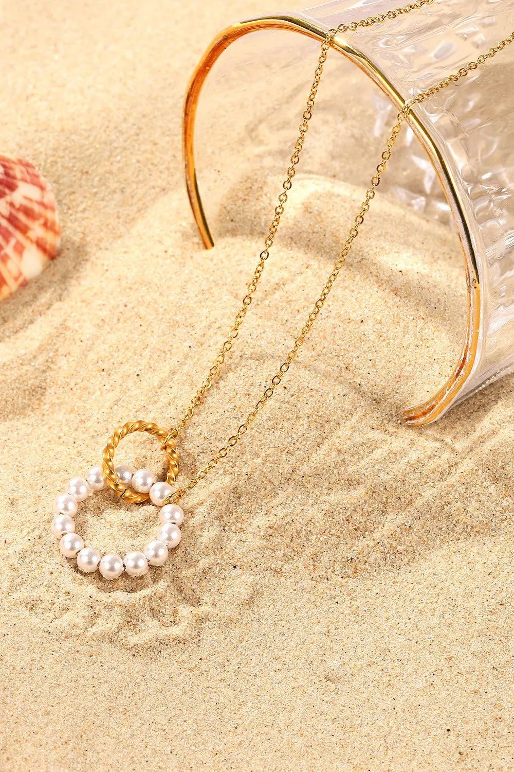 Pearl Hoop Link Pendant Necklace - Celeste    