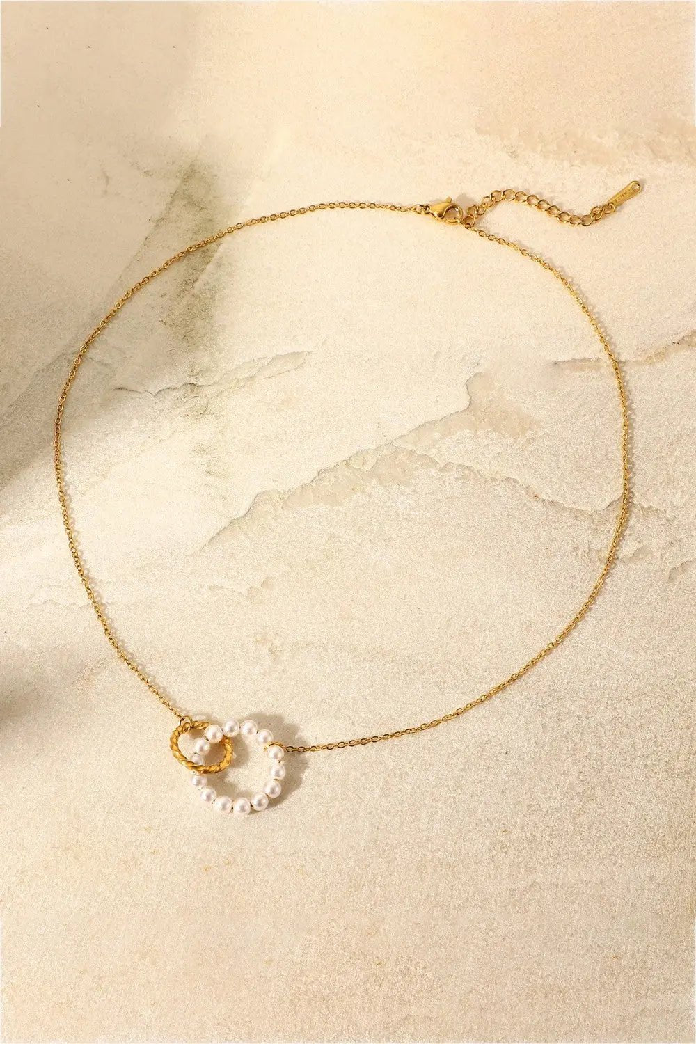 Pearl Hoop Link Pendant Necklace - Celeste    