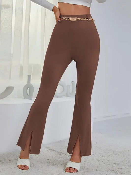 Persephone - High Waist Split Pants - Celeste    