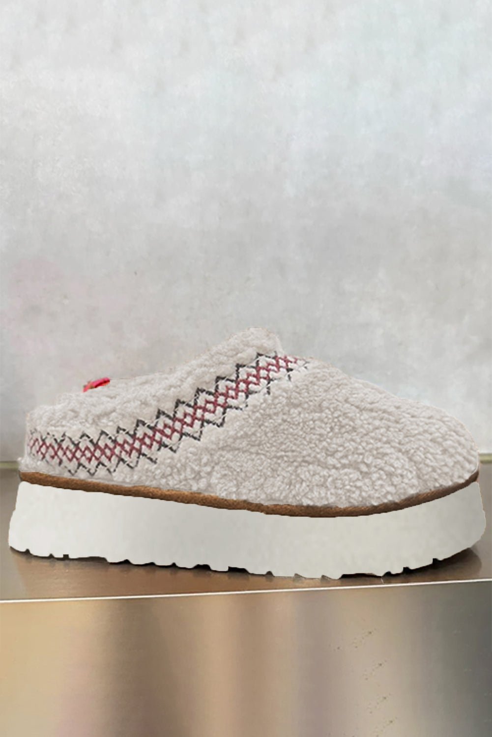 Plush Slide On Shoes - Winter White - Celeste  Shoes & Bags/Slippers  
