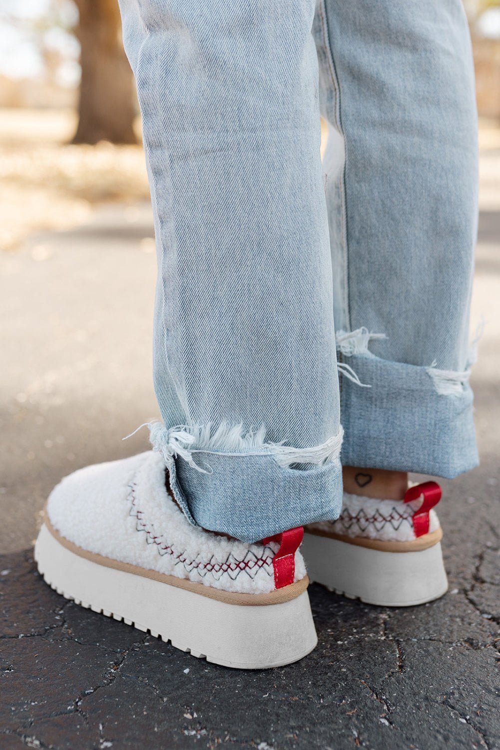 Plush Slide On Shoes - Winter White - Celeste  Shoes & Bags/Slippers  