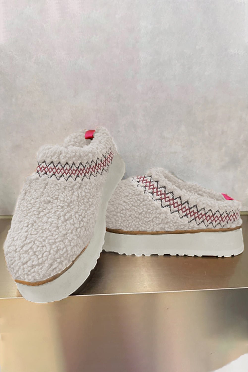 Plush Slide On Shoes - Winter White - Celeste  Shoes & Bags/Slippers  