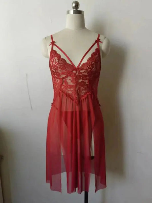 Raven - Long Slit Lingerie - Celeste    