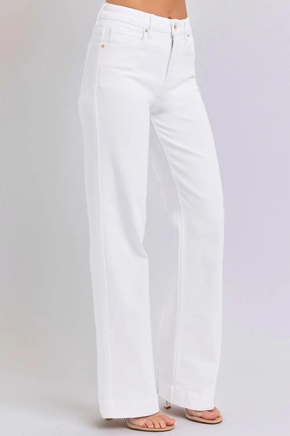RISEN Full Size High Waist Straight Jeans - Celeste    