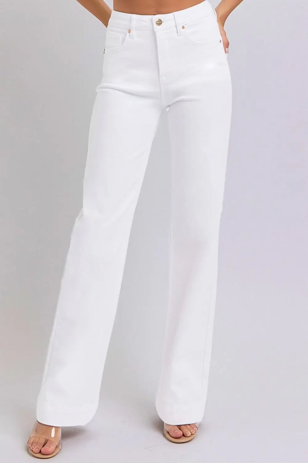 RISEN Full Size High Waist Straight Jeans - Celeste    