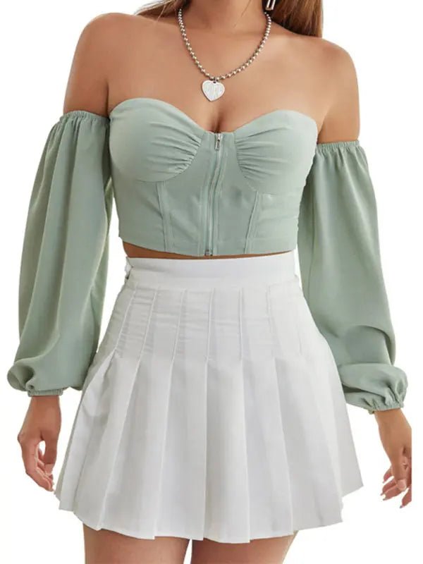 Sassy - Off-The-Shoulder Top - Celeste    