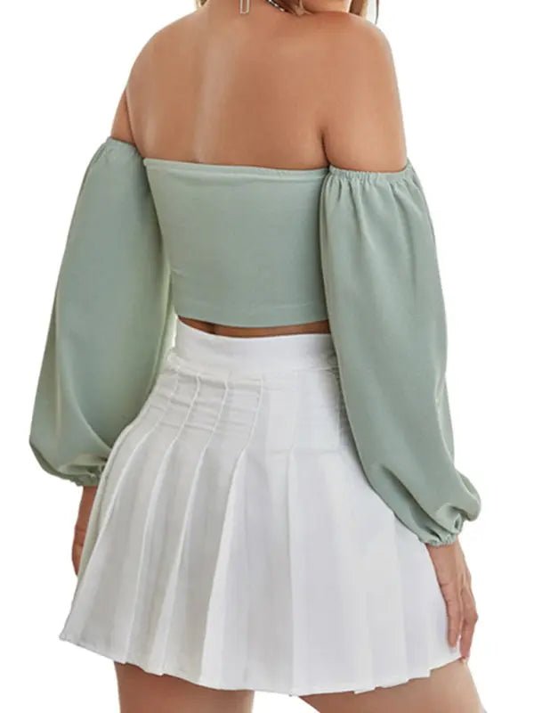 Sassy - Off-The-Shoulder Top - Celeste    