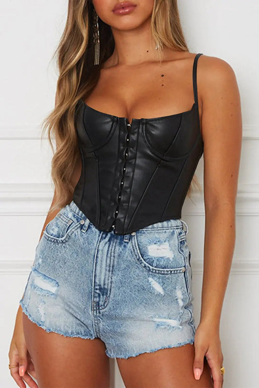 Scoop Neck Spaghetti Strap Cami - Celeste    