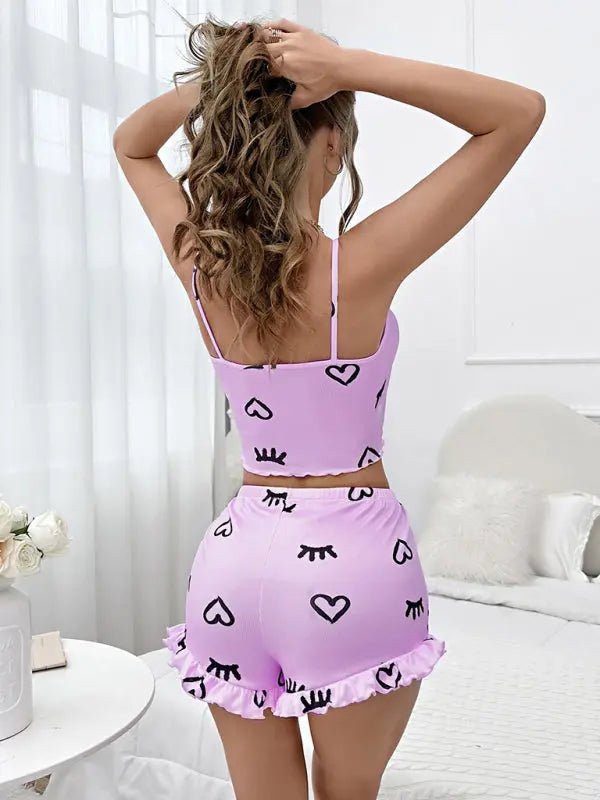 Selene - Lash & Heart Pajama Set - Celeste    