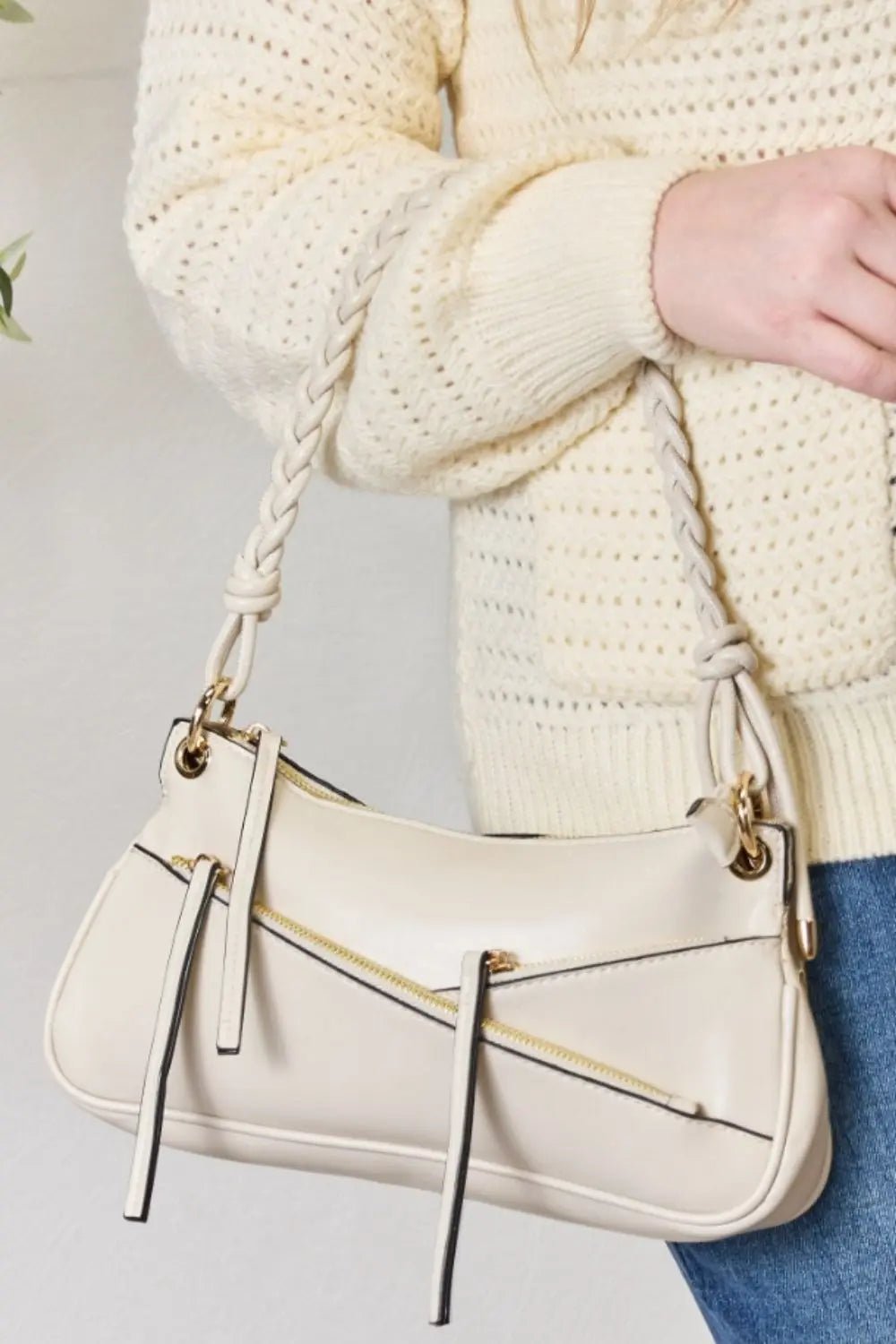 SHOMICO Braided Strap Shoulder Bag - Celeste    
