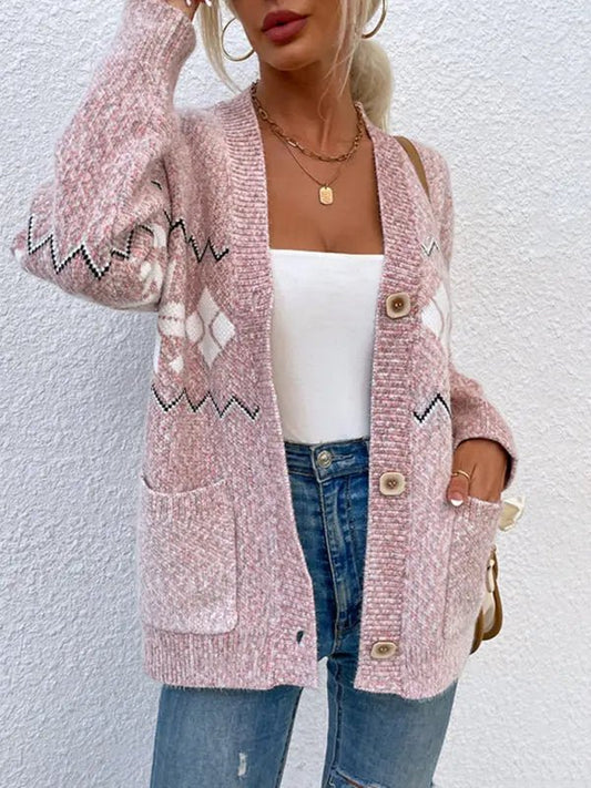Snowflake - Ladies Knitted Cardigan - Celeste    