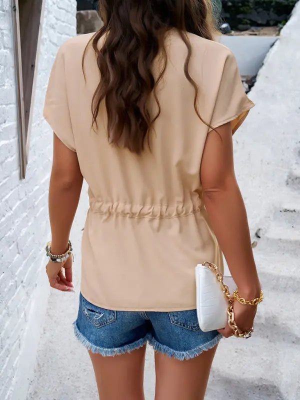 Solid Buttoned Top - Celeste    