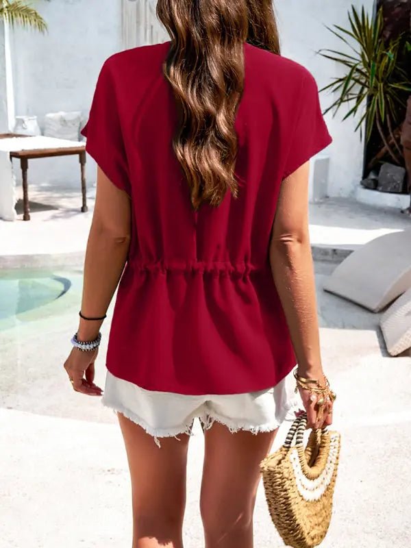 Solid Buttoned Top - Celeste    