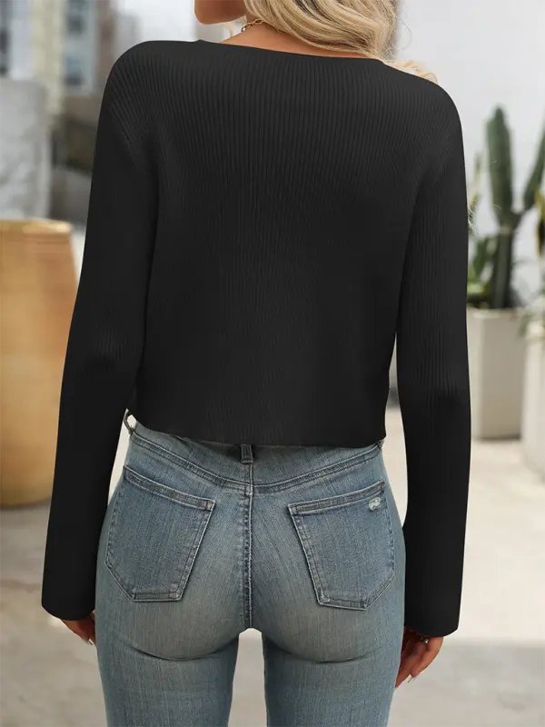 Solid Long Sleeve Zipper Cardigan Sweater - Celeste    
