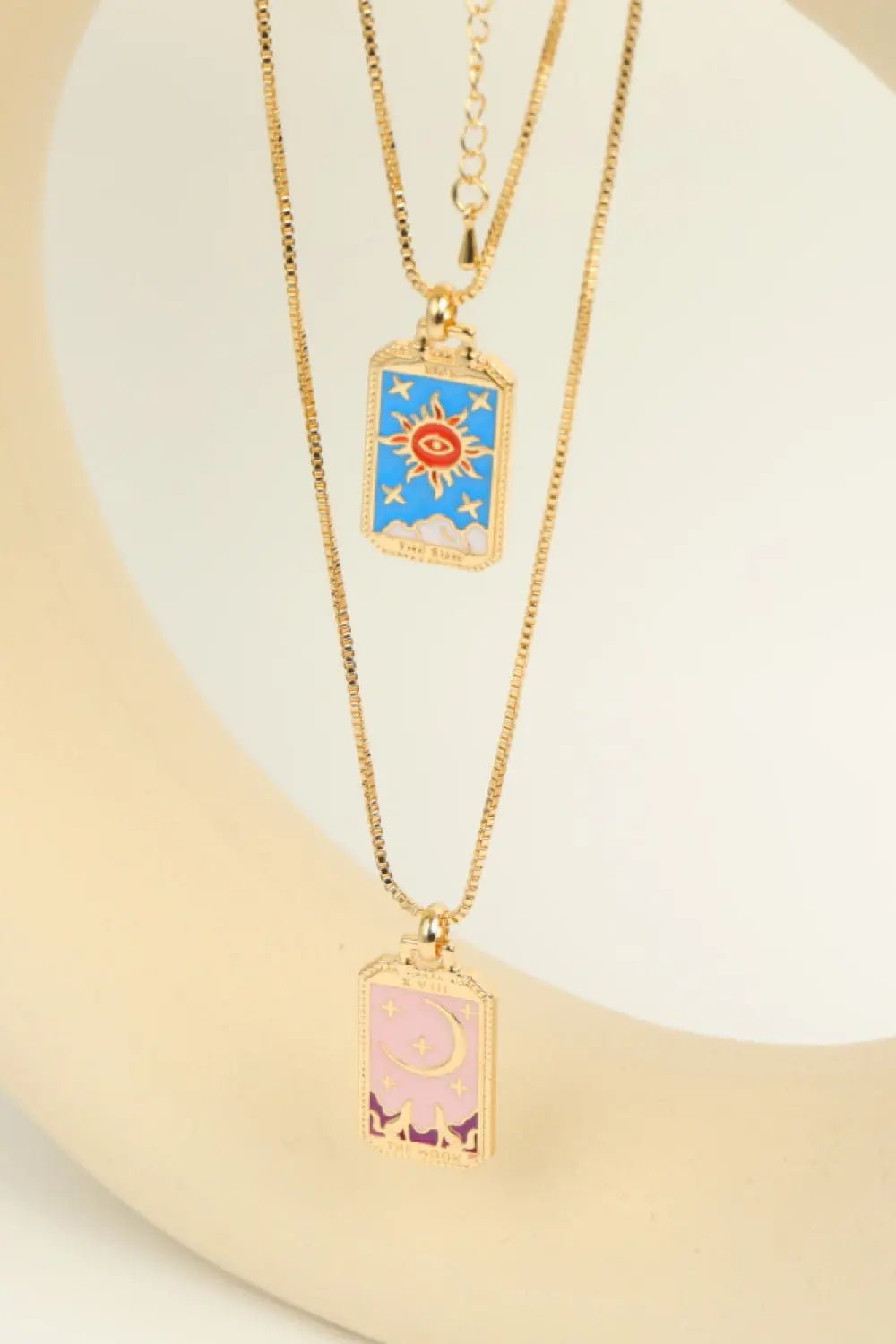 Tarot Card Pendant Copper Necklace - Celeste    