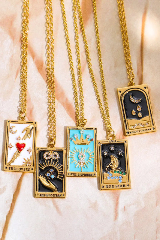 Tarot Card Pendant Stainless Steel Necklace - Celeste    