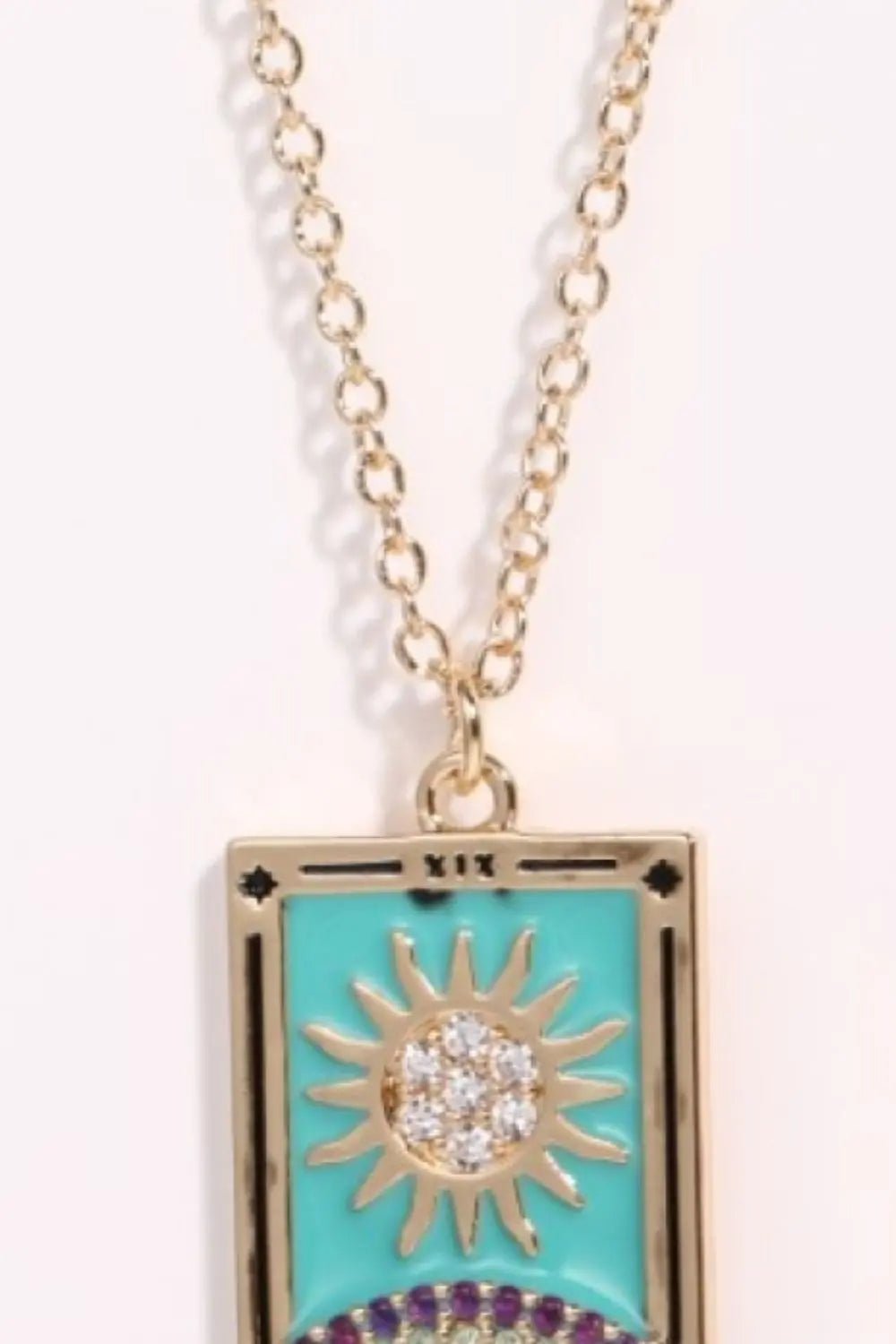Tarot Card Pendant Stainless Steel Necklace - Celeste    