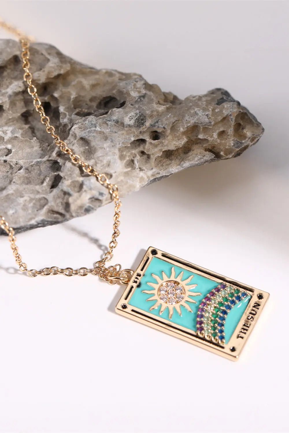 Tarot Card Pendant Stainless Steel Necklace - Celeste    