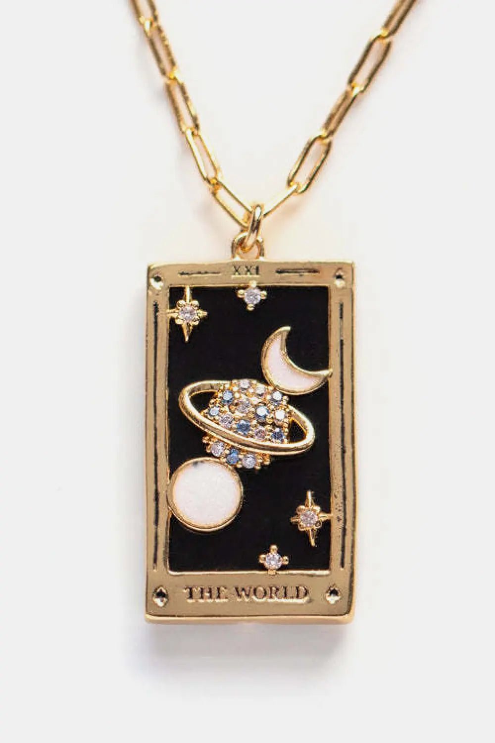 Tarot Card Pendant Stainless Steel Necklace - Celeste    