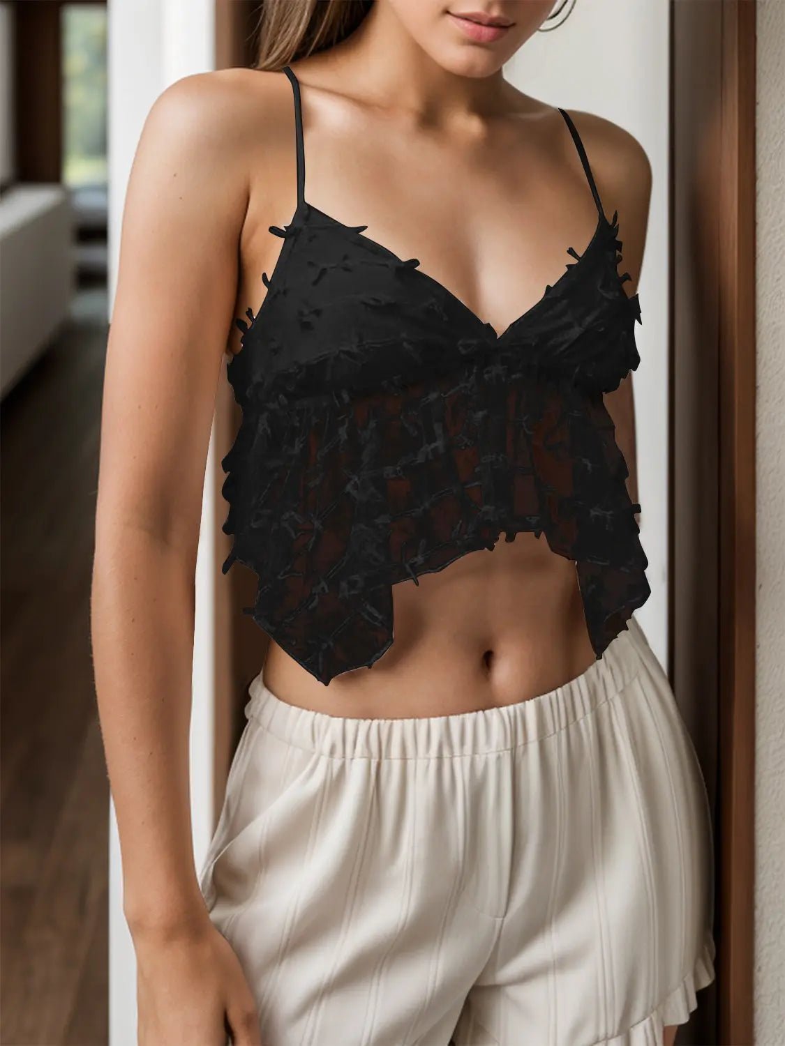 Tied V-Neck Cami - Celeste    