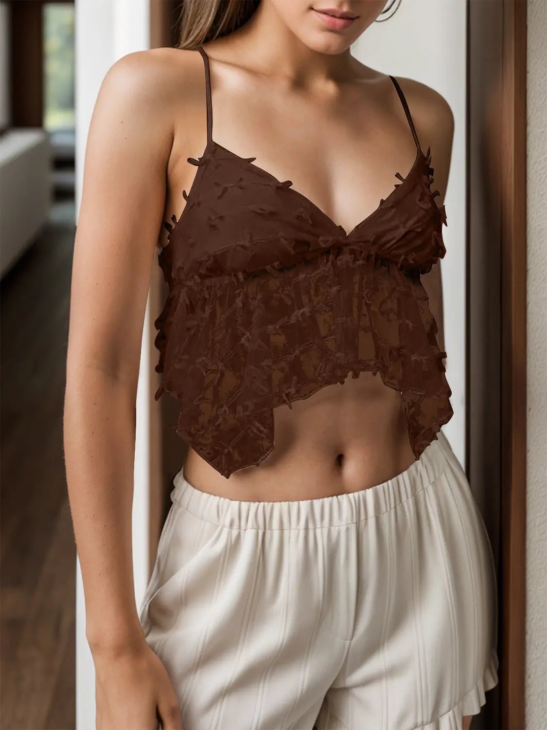 Tied V-Neck Cami - Celeste    