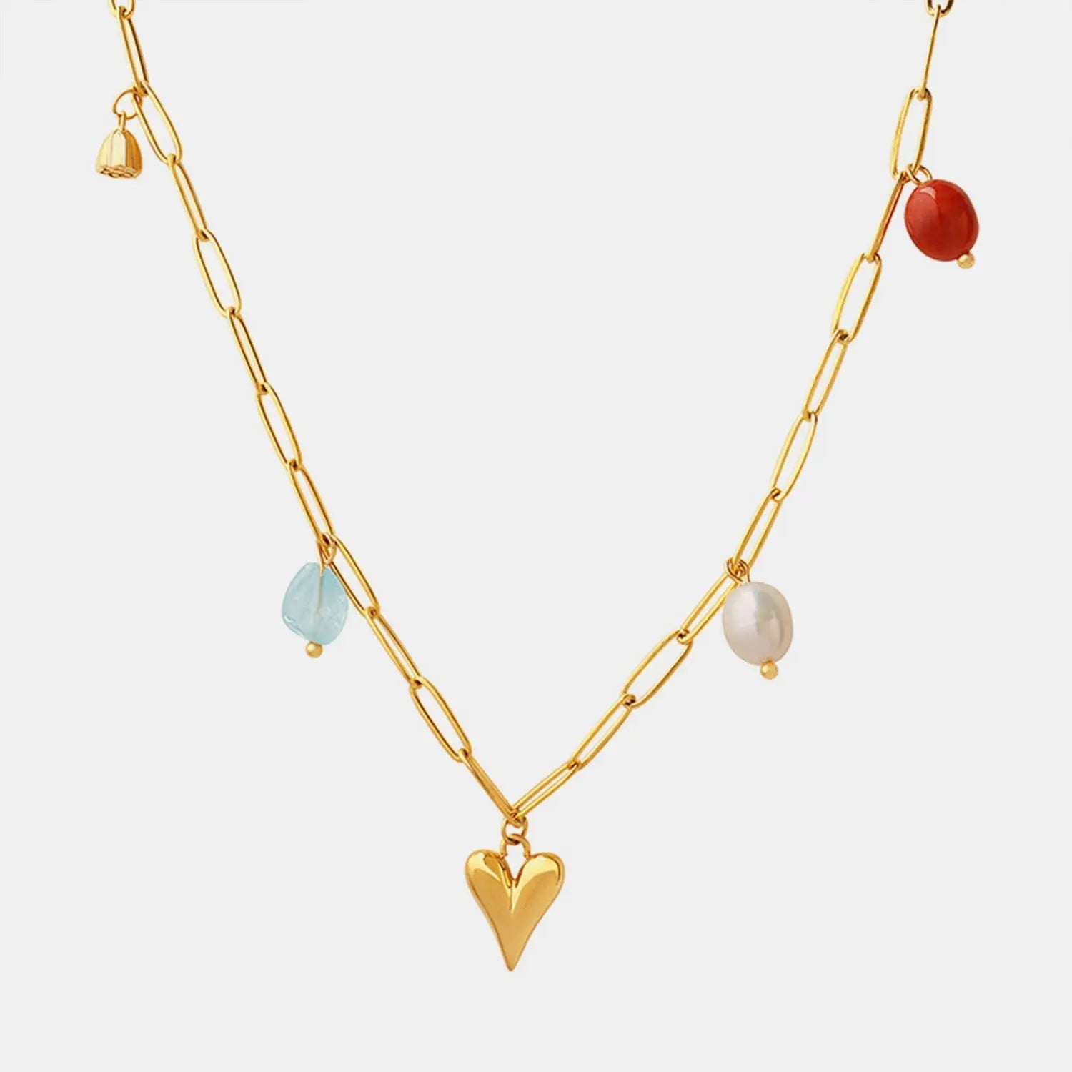 Titanium Steel Heart Pendant Necklace - Celeste    