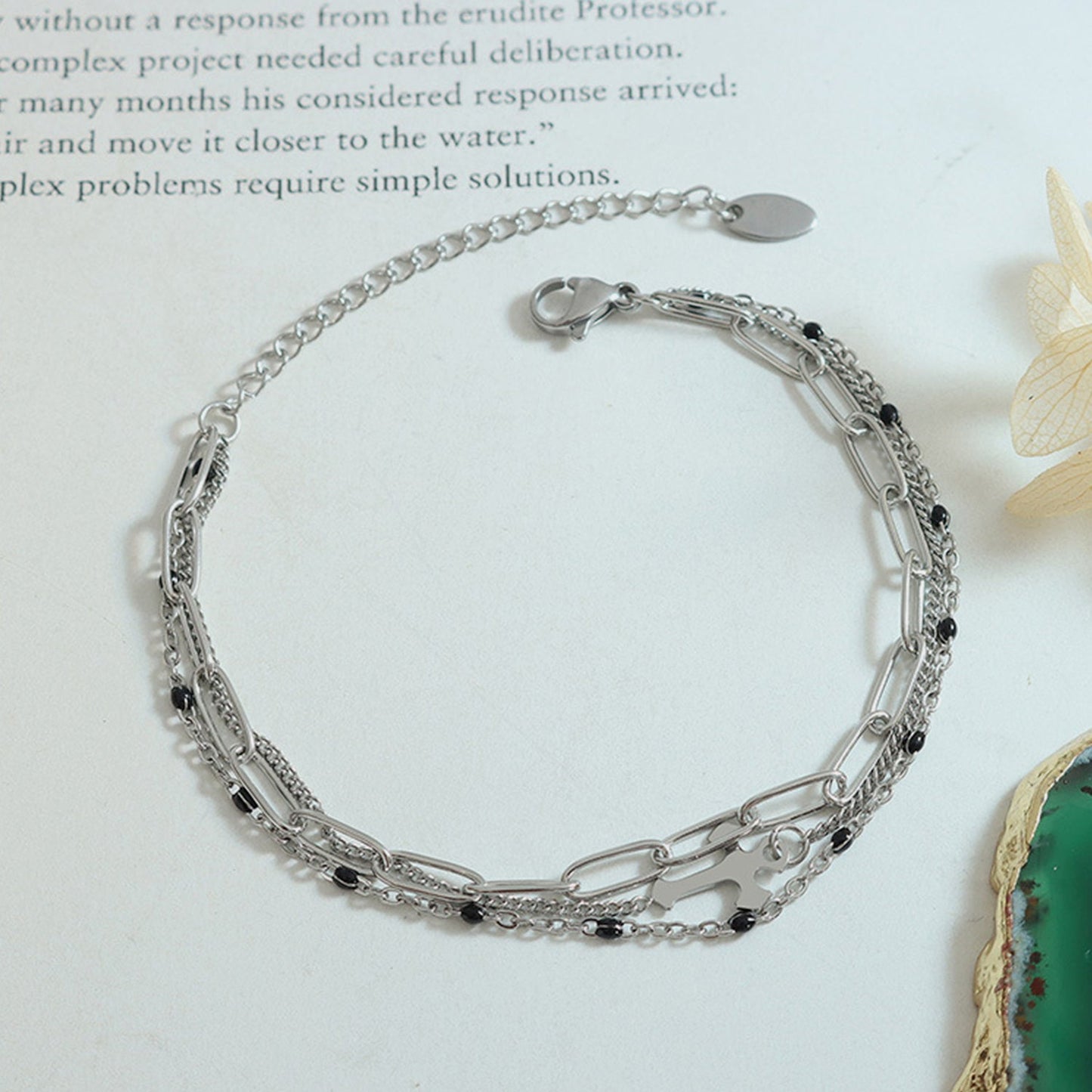 Titanium Steel Three-Layered Bracelet - Celeste    