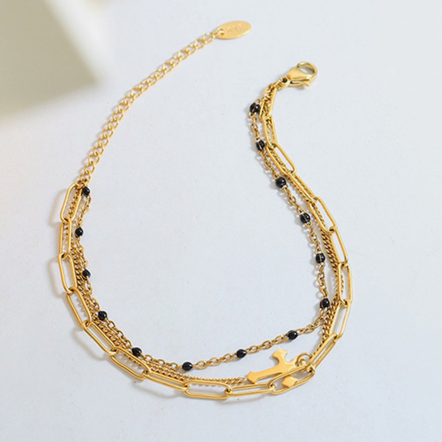 Titanium Steel Three-Layered Bracelet - Celeste    