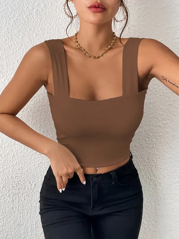 Too Hot - Cropped Tank - Celeste    