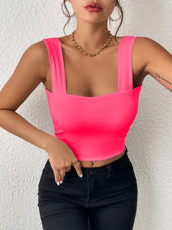 Too Hot - Cropped Tank - Celeste    
