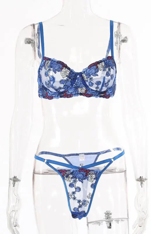 Vixen - 2 Piece Floral Lingerie - Celeste    
