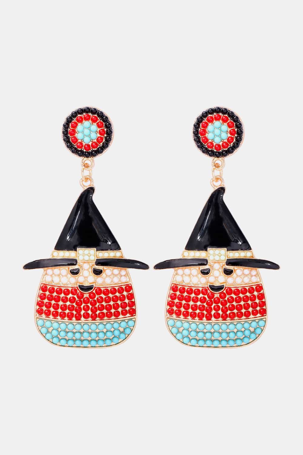 Witch's Hat Shape Synthetic Pearl Dangle Earrings - Celeste    