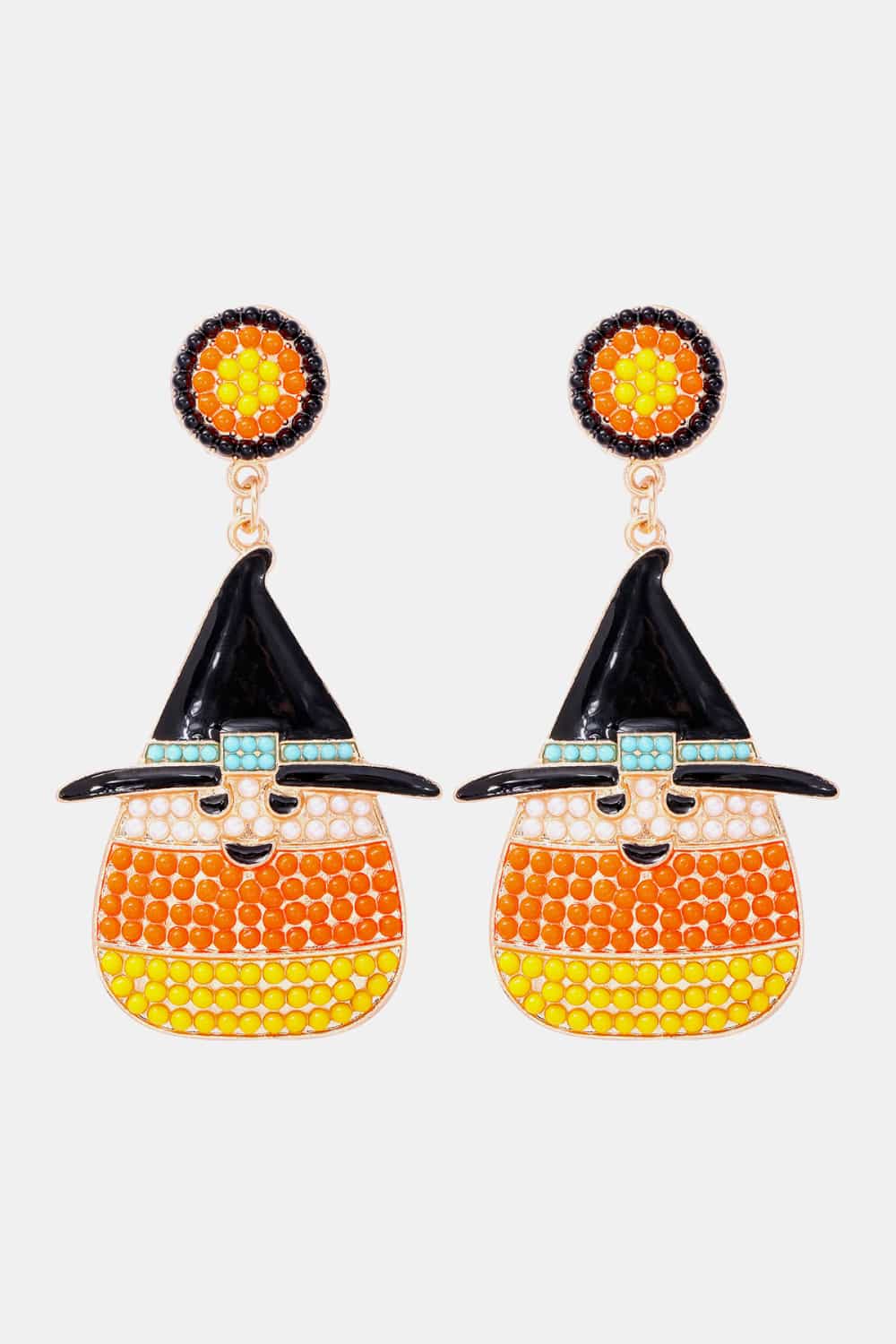 Witch's Hat Shape Synthetic Pearl Dangle Earrings - Celeste    