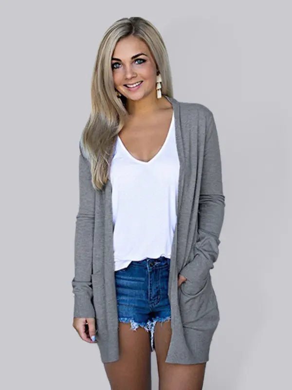 Women's New Tops Long Sleeve Knitted T-Shirt CardiganTops Long Sleeve Knitted