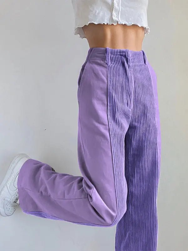 You Can't Sit With Us - Solid Corduroy Pants - Celeste    