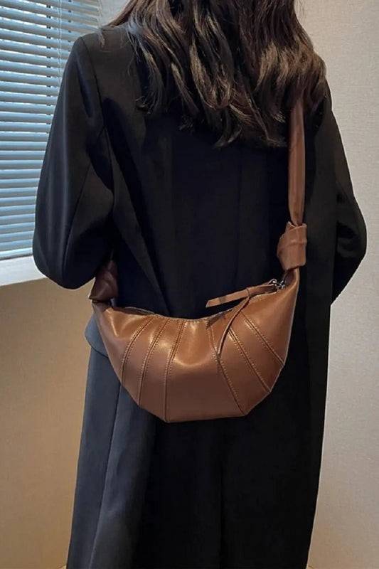 Zenana Vegan Leather Croissant Crossbody Bag - Celeste    