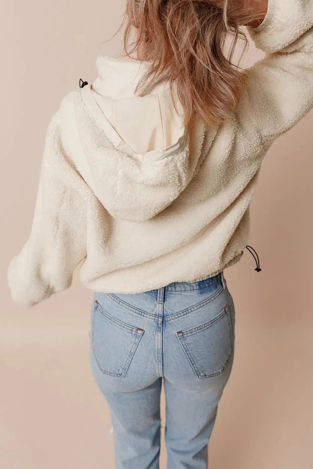 Zip Up Long Sleeve Hooded Jacket - Celeste    
