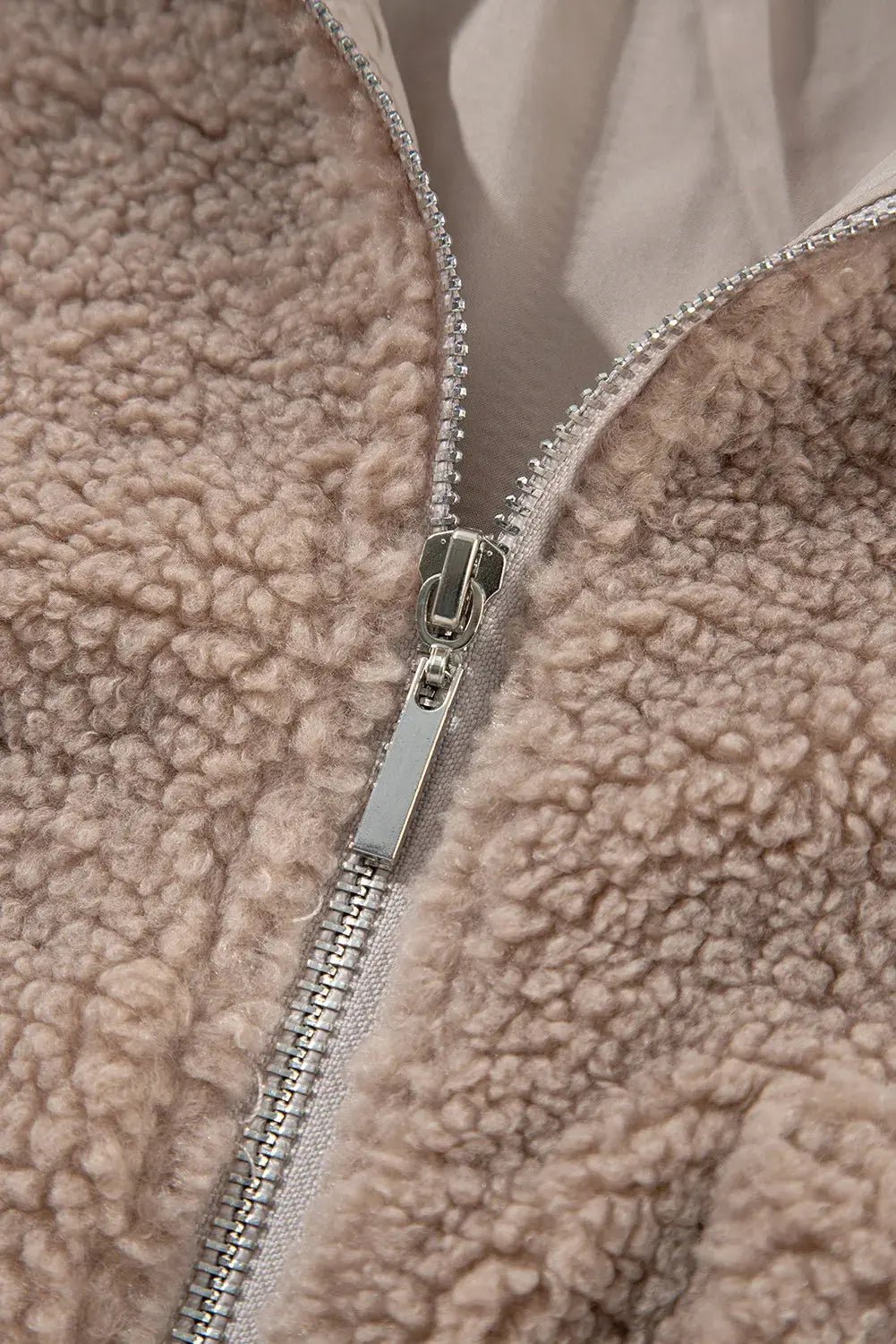 Zip Up Long Sleeve Plush Jacket - Celeste    