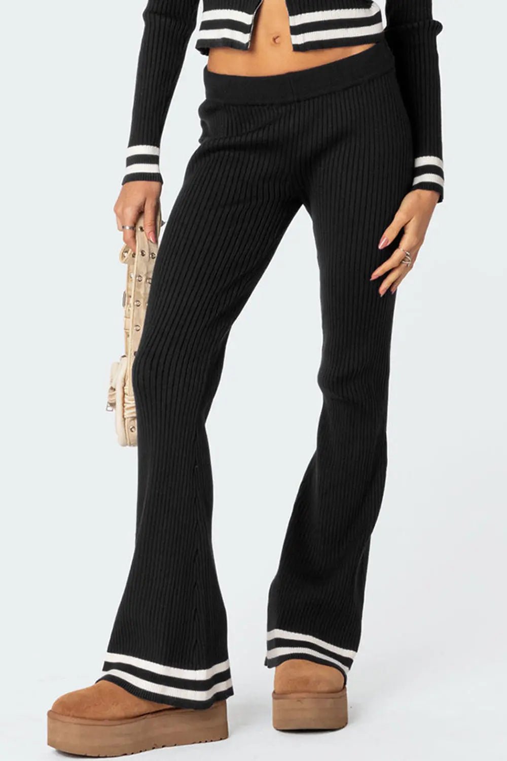 Zip Up Long Sleeve Top and Pants Set - Celeste    